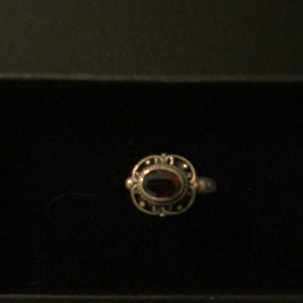 Garnet stone set in sterling silver